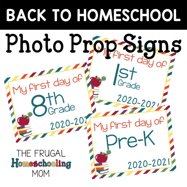 Prop Signs for Homeschool Back-to-School Photos
